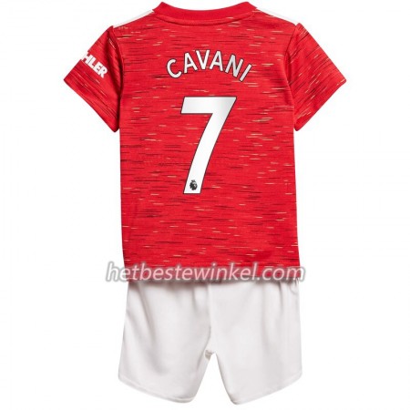 Manchester United Edinson Cavani 7 Voetbaltenues Kind Thuis 2020/21 - SS (+ Korte broeken)